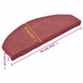 vidaXL Schodové rohože 15 ks 65x24x4 cm bordové, polkruhové, veľké