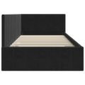 vidaXL Rohový rám postele s čelnou doskou Čierna 90 cm x 200 cm Zamat