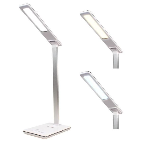 Stolná LED lampička Huslog biela s bezdrôtovou nabíjačkou