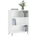 vidaXL Knižnica vysoký lesk biela 69,5x32,5x90 cm kompozitné drevo