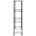vidaXL Regál so 4 policami na kolieskach 90x35x142 cm čierny 200 kg