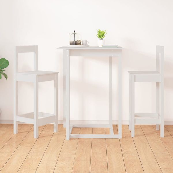 vidaXL Barové stoličky 2 ks biele 40x41,5x112  cm borovicový masív