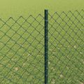 vidaXL Sieťový plot s stĺpom 10 x 1,5 m PVC potiahnutá oceľ Zelená