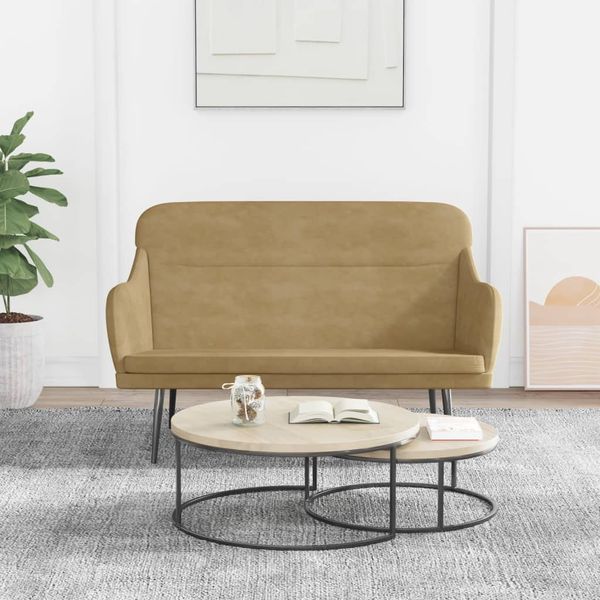 vidaXL Lavička hnedá 110x76x80 cm zamat