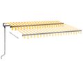 vidaXL Automaticky zaťahovacia markíza 350x250 cm žltá a biela