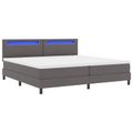 vidaXL Posteľ s pružinovým rámom Sivá 200 x 200 cm Umelá koža