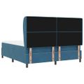 vidaXL Posteľ s pružinovým rámom Tmavomodrá 200 x 180 cm Zamat