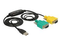 USB / sériový kábel - USB (M) do DB-9 (M) - 1.5 m - krídlové skrutky - čierna, žltá, zelená