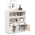 vidaXL Vysoká skrinka biela 100x40x108,5 cm masívna borovica