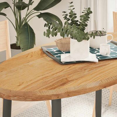 vidaXL Stolová doska bledohnedá 120x60x4 cm dubový masív oválny