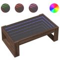 vidaXL Konferenčný stolík s nekonečnými LED hnedý dub 90x53x30 cm