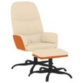 vidaXL Relaxačné kreslo s podnožkou krémové látka