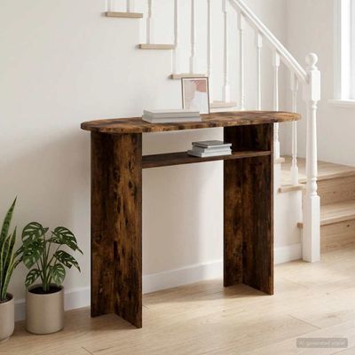 vidaXL Konzolový stôl Dymový dub 100 x 39,5 x 75 cm Kompozitné drevo