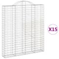 vidaXL Oblúkové gabionové koše 15 ks 200x30x220/240cm pozinkov. železo