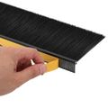 vidaXL Samolepiace tesnenia dverí s kefou 12 ks Čierna 100 cm