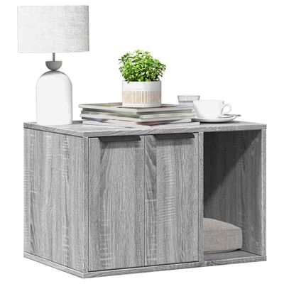 vidaXL Uzavretý box na stelivo sivá sonoma 60x40x40cm kompozitné drevo
