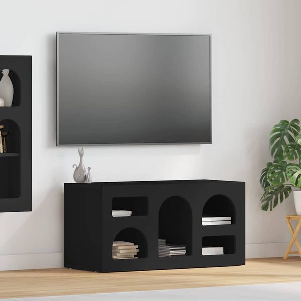 vidaXL TV skrinka ELST 80 x 35 x 40 cm Čierna Kompozitné drevo