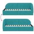 vidaXL Rohový rám postele Tyrkysová 80 cm x 200 cm Zamat