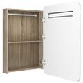 vidaXL LED kúpeľňová zrkadlová skrinka biela a farba dubu 60x11x80 cm