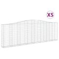 vidaXL Oblúkové gabionové koše 5 ks 400x30x120/140 cm pozink. železo