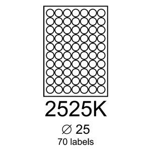 etikety RAYFILM 25mm kruh lesklé transparentné samolepiace inkjet R04662525KB-LCUT (50 list./A4)