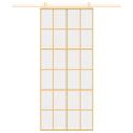 vidaXL Posuvné dvere zlaté 90x205 cm číre ESG sklo a hliník