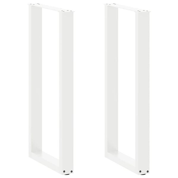 vidaXL Nohy barového stola v tvare U, 2 ks, biele, 40 x (100-101) cm, oceľové