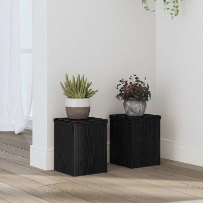 vidaXL Stojan na rastliny 2 pcs Čierny dub 15 x 15 x 20 cm