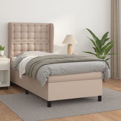 vidaXL Boxspring posteľ s matracom kapučínová 80x200 cm umelá koža