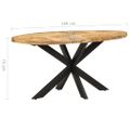 vidaXL Jedálenský stôl 160x80x75 cm surové mangovníkové drevo