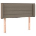 vidaXL Čelo postele s LED sivohnedé 103x16x78/88 cm látka