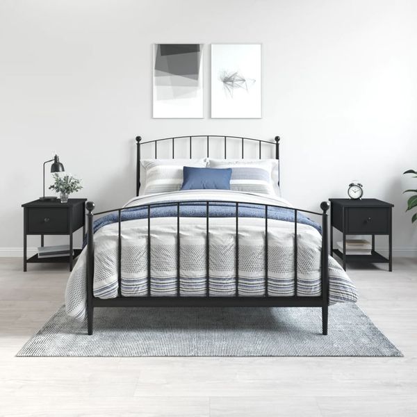 vidaXL Nočné stolíky 2 ks čierne 34x35,5x45 cm kompozitné drevo