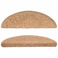 vidaXL Schodové rohože 10 ks 56x17x3 cm béžové, polkruhové