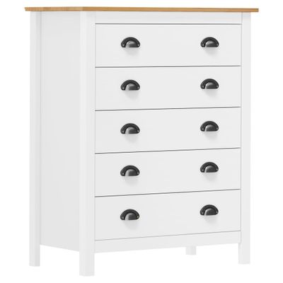 vidaXL Komoda Hill s 5 zásuvkami 79x40x96,5 cm, borovicový masív
