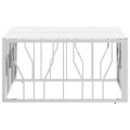 vidaXL Konferenčný stolík strieborný 80x80x40 cm nerezová oceľ a sklo