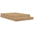 vidaXL Rám postele s úložným prostorem s dverami Remeselný dub 140 cm