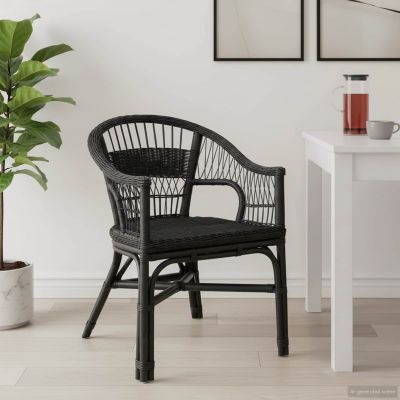 vidaXL Stohovateľná stolička Čierna 60 x 60 x 81 cm Ratan