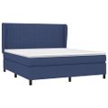 vidaXL Posteľný rám boxspring s matracom modrý 160x200 cm látka