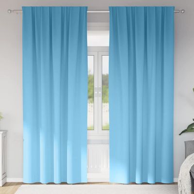 vidaXL Záclony na zatemnenie s krúžkami 2 pcs Svetlomodrá 260 x 140 cm