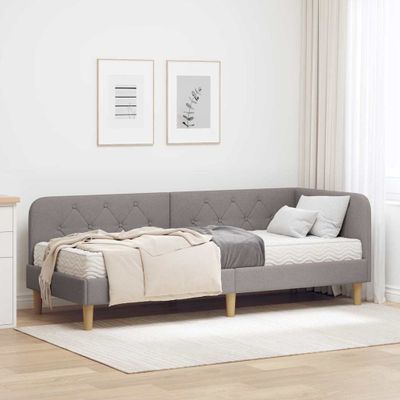 vidaXL Rohový rám postele Sivohnedá 80 x 200 cm látka