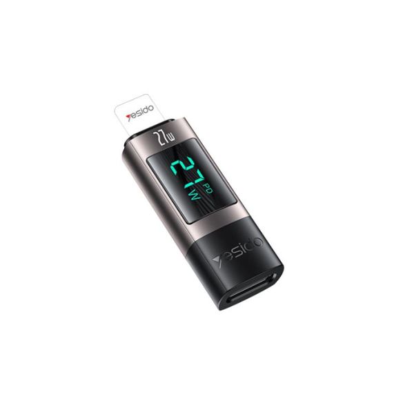 YESIDO OTG adapter GS25 LIGHTNING/TYPE-C LED 27W ČIERNY
