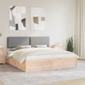 vidaXL Rám postele s čalúneným čelom Svetlosivá 200 x 200 cm