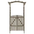 vidaXL Pergola s bránkou 116x40x204 cm sivá masívne jedľové drevo