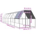 vidaXL Vonkajšia klietka pre sliepky 2x12x2 m pozinkovaná oceľ