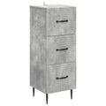 vidaXL Zásuvkový kabinet Betónovo sivá 33 x 34,5 x 89,5 cm