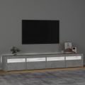 vidaXL TV skrinka s LED svetlami betónová sivá 240 x 35 x 40 cm