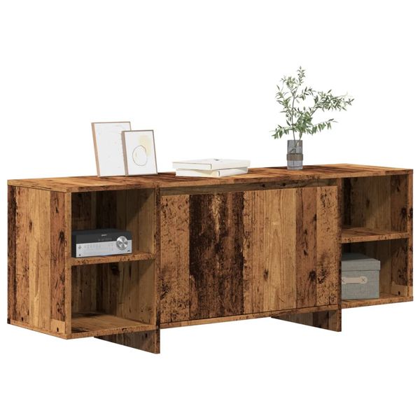 vidaXL TV skrinka lesklá staré drevo 130x35x50 cm kompozitné drevo