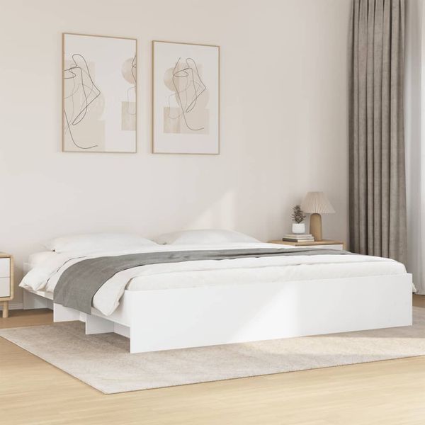vidaXL Posteľný rám bez matraca biela 180x200cm kompozitné drevo