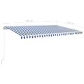 vidaXL Ručne zaťahovacia markíza 500x350 cm modro-biela
