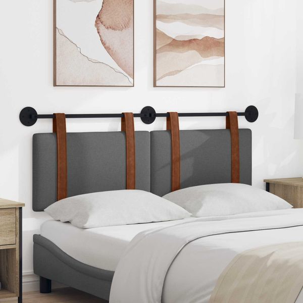 vidaXL Závesná Čelá Nástenný Tmavo šedá 130 x 55 x 5 cm Antik PU